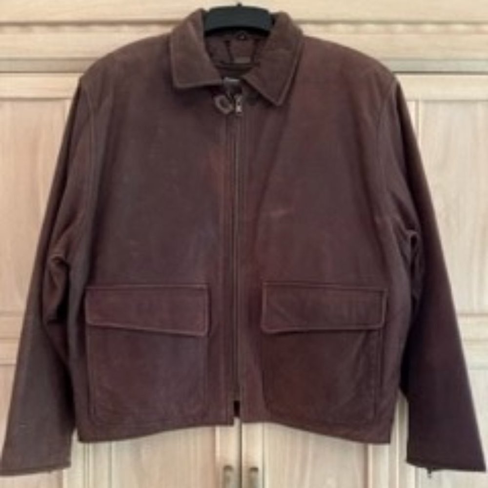 Brown Leather All Weather Lined Suit